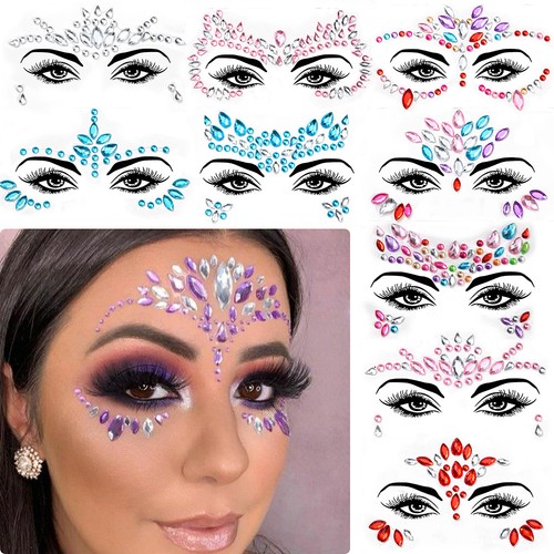 5pcs face gems - face, adhesive