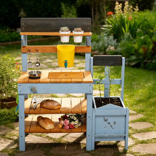 Wooden play kitchen pretend - wooden,