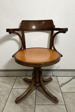 Thonet Style Antique Desk Chair / Swivel Chair, Made In Czechoslovakia 1950s