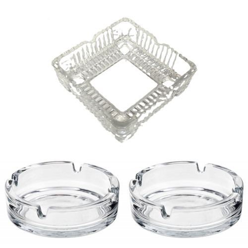 Glass ashtray round - ashtray, &