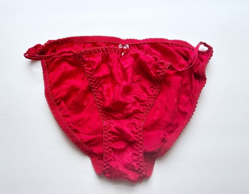 Vintage red silk french - silk, cut