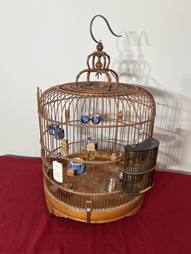 Antique birdcage hanging - birdcage,