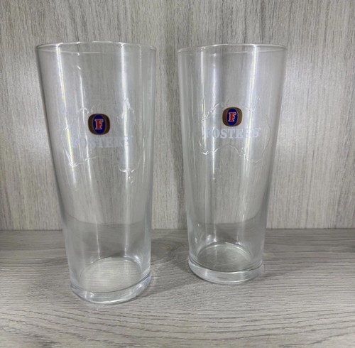 Fosters pint glass - glass, x2