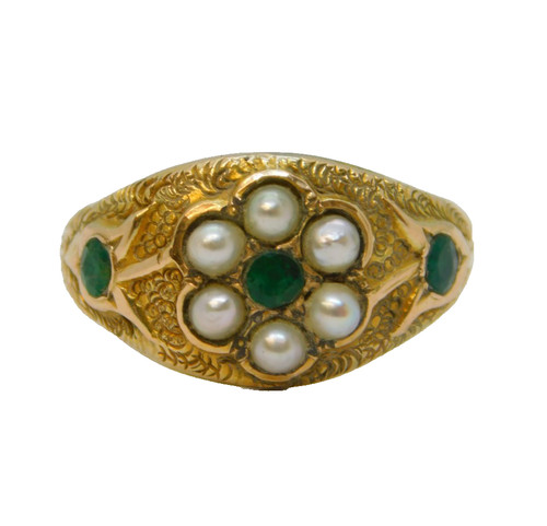 Victorian 9ct gold emerald - victorian,