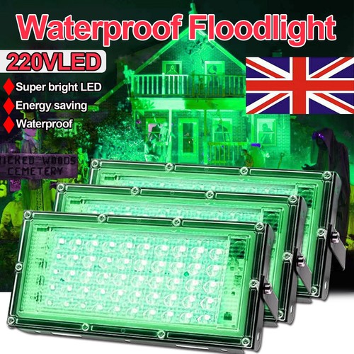 Green led security floodlight - green,