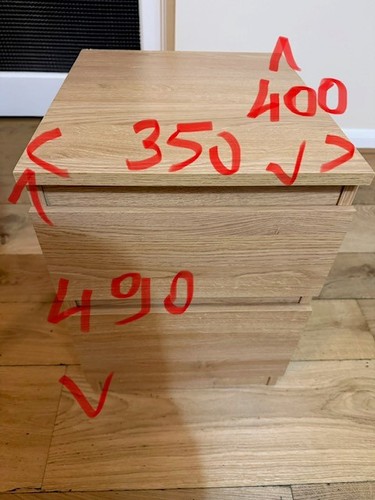 White wash oak bedside table