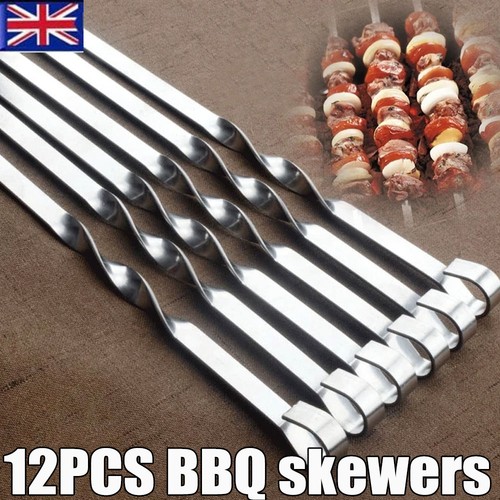 12pcs long metal bbq skewers - 12pcs,