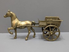 Vintage Brass Horse & Cart