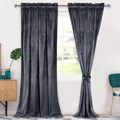 Dark grey velvet blackout - dark,