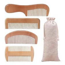 Wooden Comb for Women Men Wide Tooth Comb Natural Handcraft Comb Gift 4 Styles