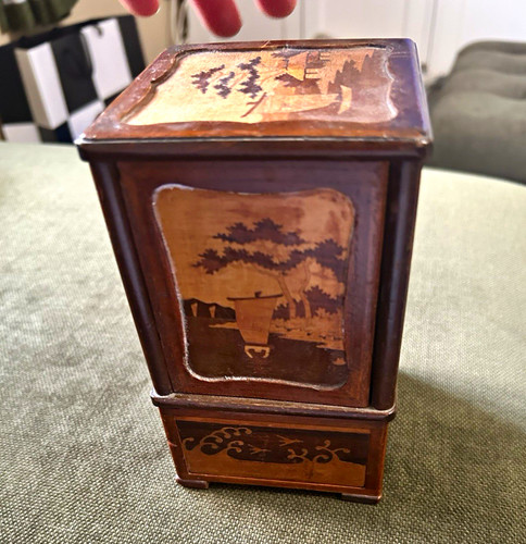 Vintage inlaid wood cigarette - vintage,
