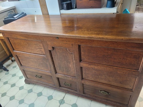 19th century oak mule chest - century,