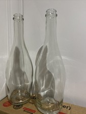 2 Thick Weighty Glass Champagne Prosecco Sparkling Wine Bottles Empty Cleaned