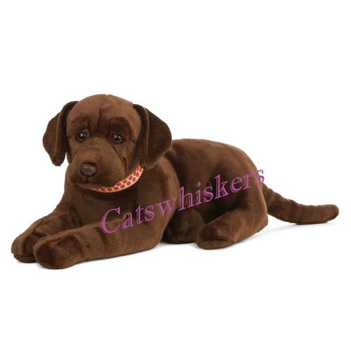 Lying chocolate labrador plush - chocolate,