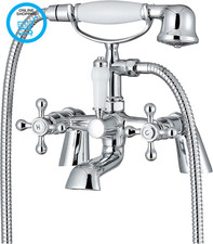 , Beaumont, BBT0257, Chrome, Bath Shower Mixer Taps & Shower Attachment, Solid B