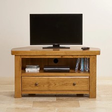 Oak Corner TV Stand Unit Hercules Oak Furniture Land Factory Second RRP £549