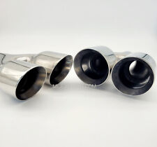 Twin Slash Cut Exhaust 4" Tip Universal 3.5" Tailpipe T304 Stainless Steel MIJ