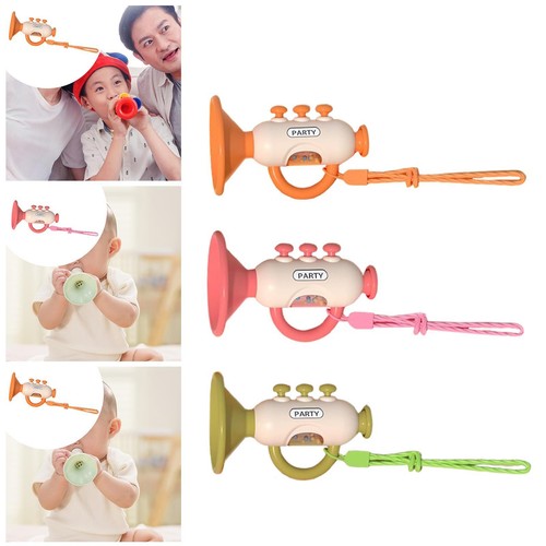 Toy trumpet blowing loud - trumpet, blowing,