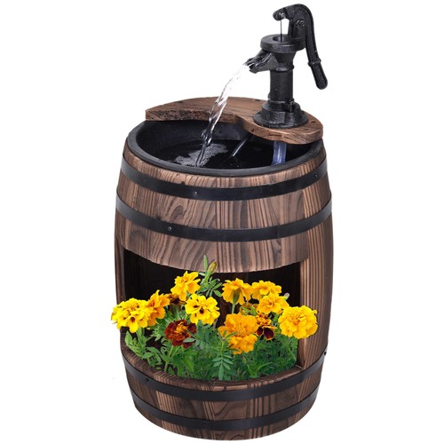 Outsunny wood barrel pump - barrel,