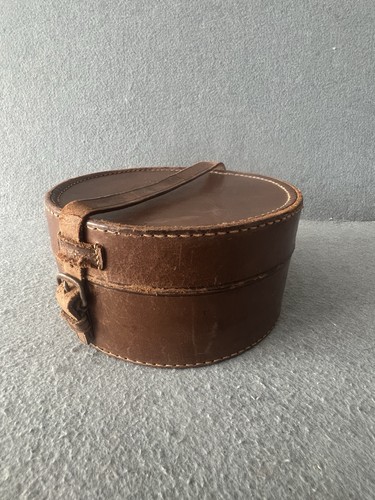 Antique brown leather collar - leather,