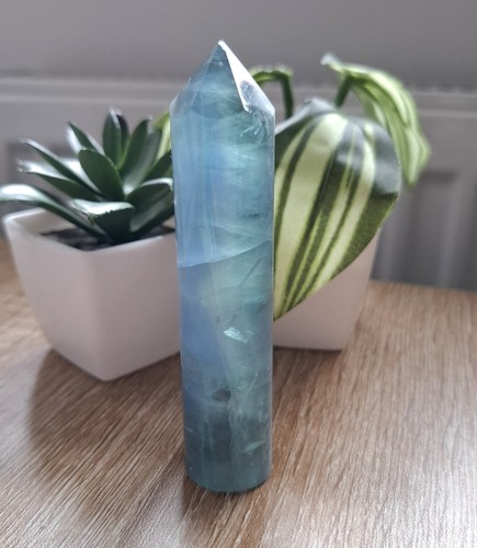 Blue fluorite round crystal - blue,