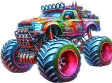 Colourful Monster Truck Wall