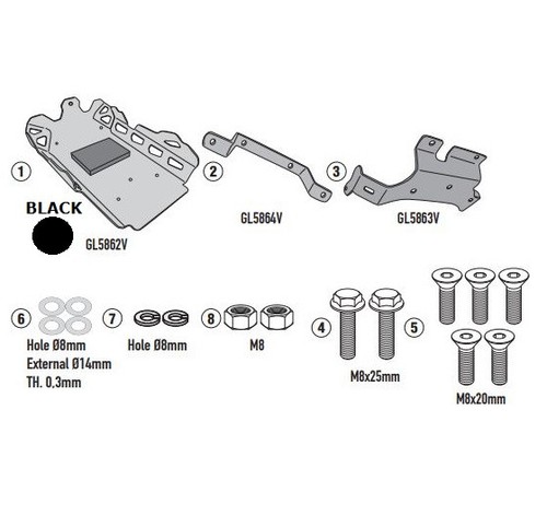 Satin aluminum skid - satin, plate