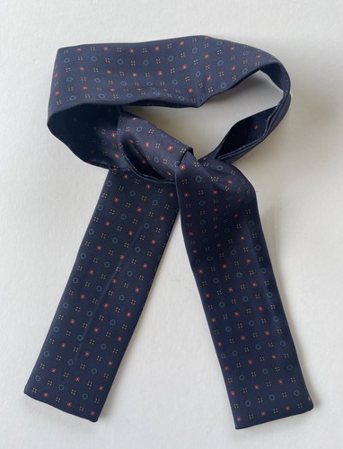 Silk slim cravat - navy, &