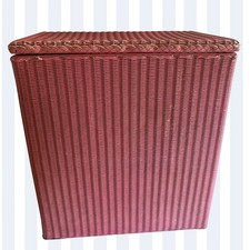 VINTAGE 1950s PINK LLOYD LOOM  lusth LAUNDRY BASKET STORAGE 