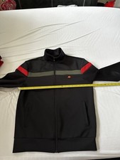 retro ellesse tracksuit top Black Red Khaki Medium Vintage Jacket Rare Colour