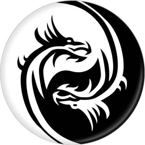 Magnet yin yang dragons tribal - yin,