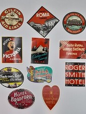 11 Travel Luggage Stickers - Theatre Props For The Stage - Nostalgic Souvenirs