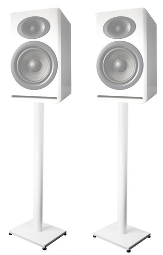 Pair steel white stands - 37”,
