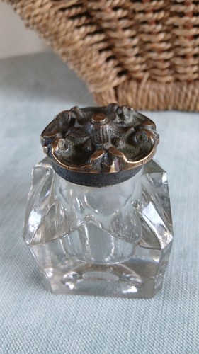 Vintage glass inkwell - vintage,