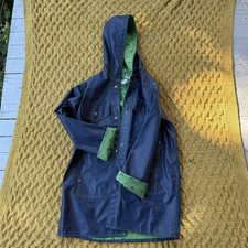 Vintage Lot One Inc of Boston PVC Women’s Raincoat Blue Green Ducks Fits Like M