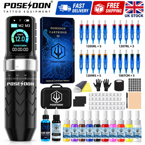Poseidon wireless tattoo - poseidon, pen