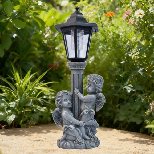 Gray resin angel - resin, statue