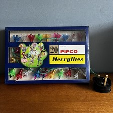 Vintage PIFCO 20 Merrylites Christmas Tree Lights Retro Boxed 1274 Working