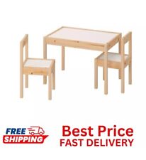 IKEA LATT Children's Table and Chair Set Wooden Pine Kids Furniture Table,2Chair