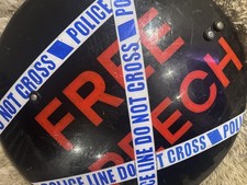 Ex police riot shield……. Free Speech Cordoned Off Design 