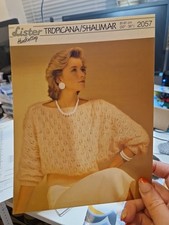 Lister Tropicana/Shalimar Knitting Pattern Lacy Sweater 2057 Original 32-36"