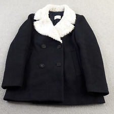 Sandro Paris Womens Coat Size 40 Navy White Wool Luxury Ladies Designer