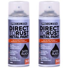 ProKleen Direct To Rust Spray Paint Anti Rust Corrosion Black Satin 400ml
