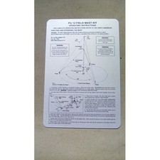 RACAL CLARK PU12 FIELD MAST OPERATING INSTRUCTION ALLOY PLATE, NSN 9905992121870