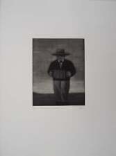 Richard Davies: The Man with the Bandoneon, Original Signed Engraving