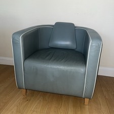 Vintage Tub Chair Blue Leather