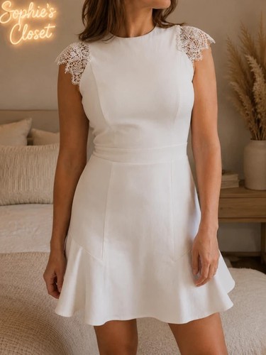 Karen millen white lace trim - karen,