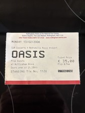 Oasis Ticket Stub - Nottingham