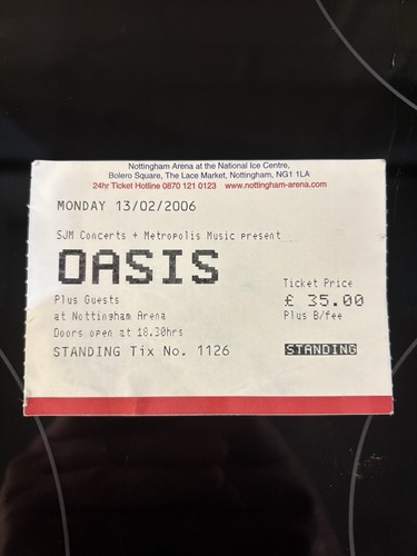 Oasis ticket stub - oasis,