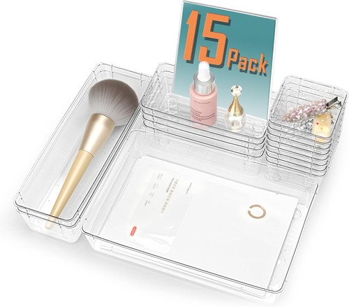 15pcs clear plastic drawer - clear,